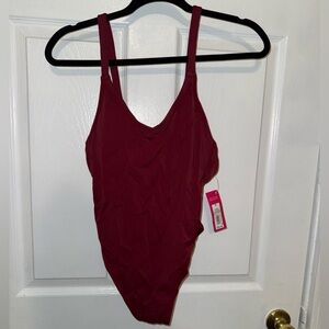 NWT Burgundy Ribbed One Piece Target Swimsuit